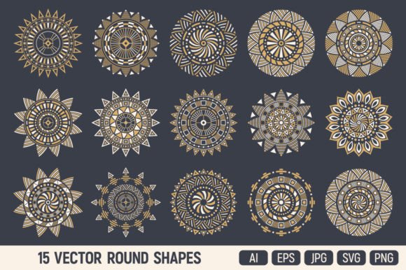 15 Ethnic Mandala Vector Ornaments: A Versatile Design Resource for Modern Creatives