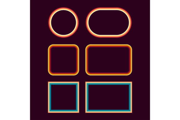 1970s Style Museum Picture Frames Vector