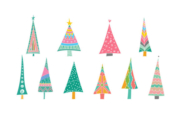 Boho Color Christmas Tree Bundle SVG