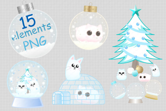 Cat Christmas Snow Globe Sticker Clipart: A Versatile Tool for Creative and Productivity Workflows