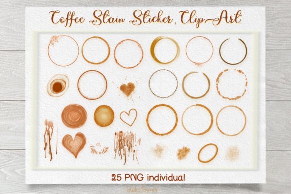 Coffee Stain Stroke Sticker Clip Art PNG