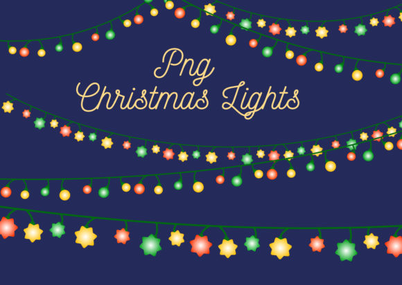 Colorful PNG Christmas Lights Overlay