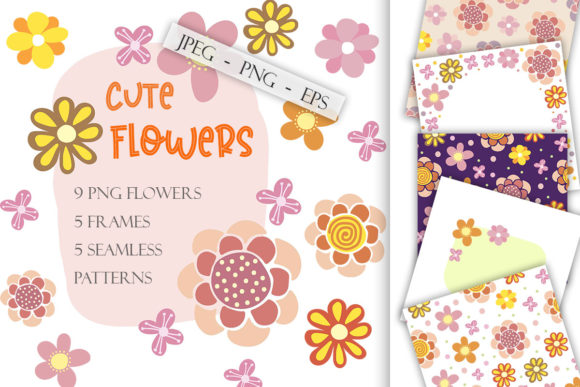 Cute Hand Draw Flowers Mini Collection