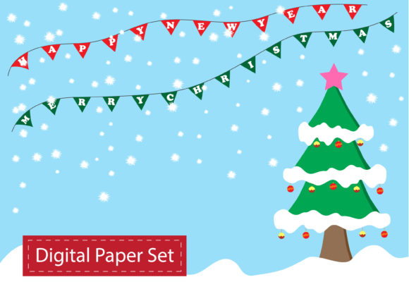 Digital Paper Set - Xmas Tree with Flags: A Comprehensive Evaluation for Creative Projects