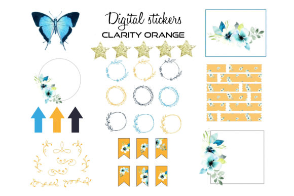 Digital Stickers, Floral - Frames Orange: A Practical Guide for Planners and Creative Projects