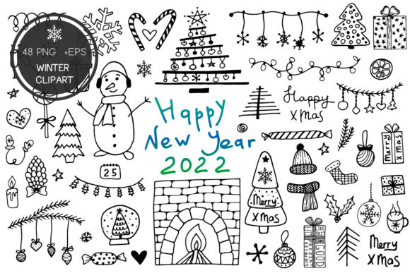 Doodle Winter Christmas Clipart: Elevating Seasonal Design in a Digital-First Era