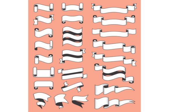 Flat Vintage Ribbons Typography