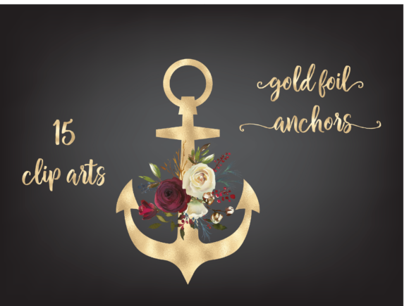 Gold Anchors with Flowers: A Practical Review of the Decorative Clip Art Set