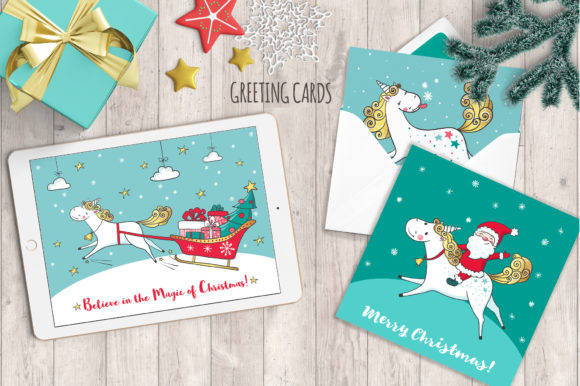 Magic Christmas Set with Unicorns: A Festive Toolkit for Modern Creatives
