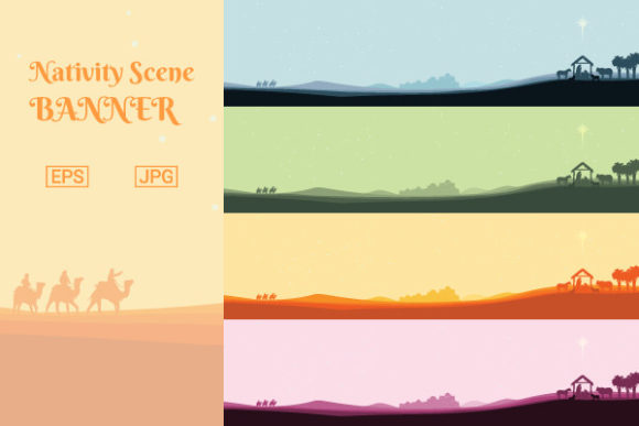 Nativity Scene Banner: A Versatile Design for Holiday and Seasonal Projects
