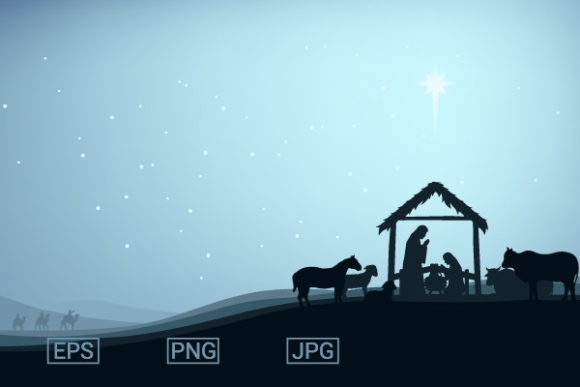 Nativity Scene Silhouette: A Versatile Design Element for Creative Projects