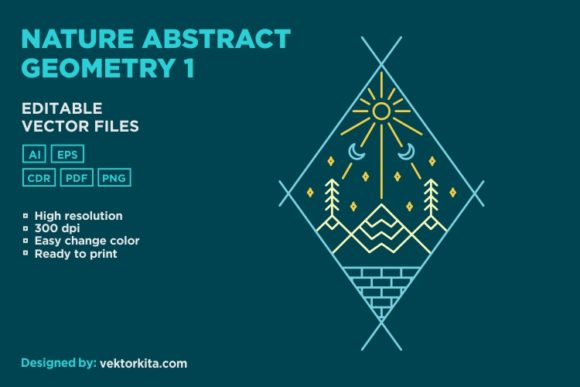 Nature Abstract Geometry 1: A Versatile Design for Modern Merchandise and Wearable Art