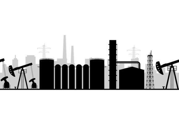 Oil Manufacturing Black Silhouette: A Versatile Tool for Industrial Design and Branding