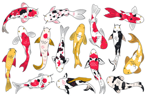 Oriental Koi Fish Decorative Graphics