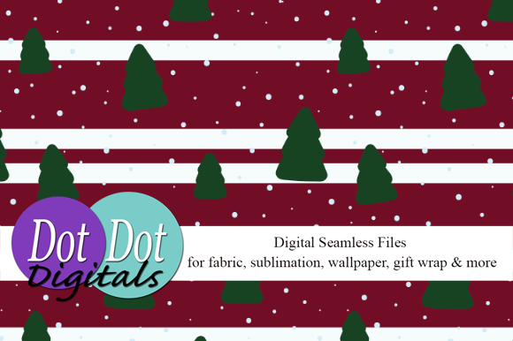 Red Odd Stripes with Trees Seamless File