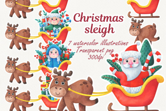 Santa Claus Sleigh, Christmas Clipart: Bringing Festive Magic to Your Designs