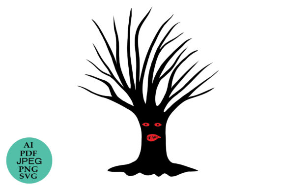 Scary Halloween Ghost Tree Design