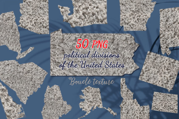 States of the United States: A Guide to Understanding and Using State Outlines with Bouclé Yarn Texture