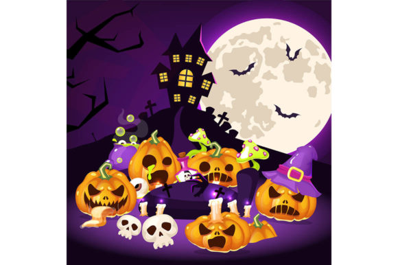 The Magic of Halloween Cartoon Vector Illustration