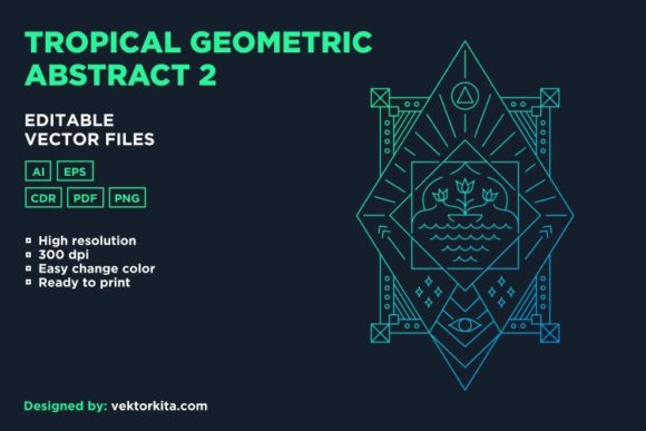 Tropical Geometric Abstract 2: A Versatile Design for Creative Expression