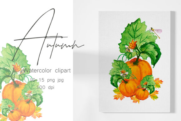 Watercolor Clipart Autumn.Pumpkin: A Strategic Asset for Seasonal Branding and Creative Projects