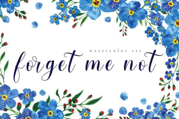 Watercolor Floral Set forgetmenot: A Strategic Asset for Intentional Design